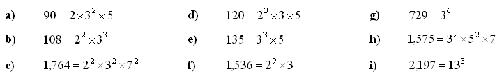 Divisibility of natural numbers - Answers to Exercise 3
